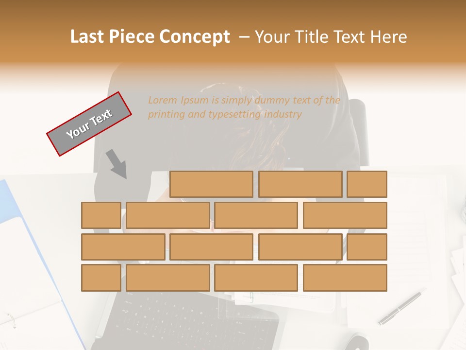 Laptop Caucasian Professional PowerPoint Template