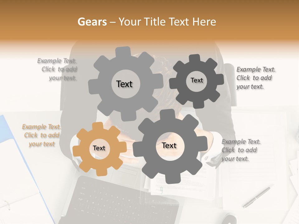 Laptop Caucasian Professional PowerPoint Template