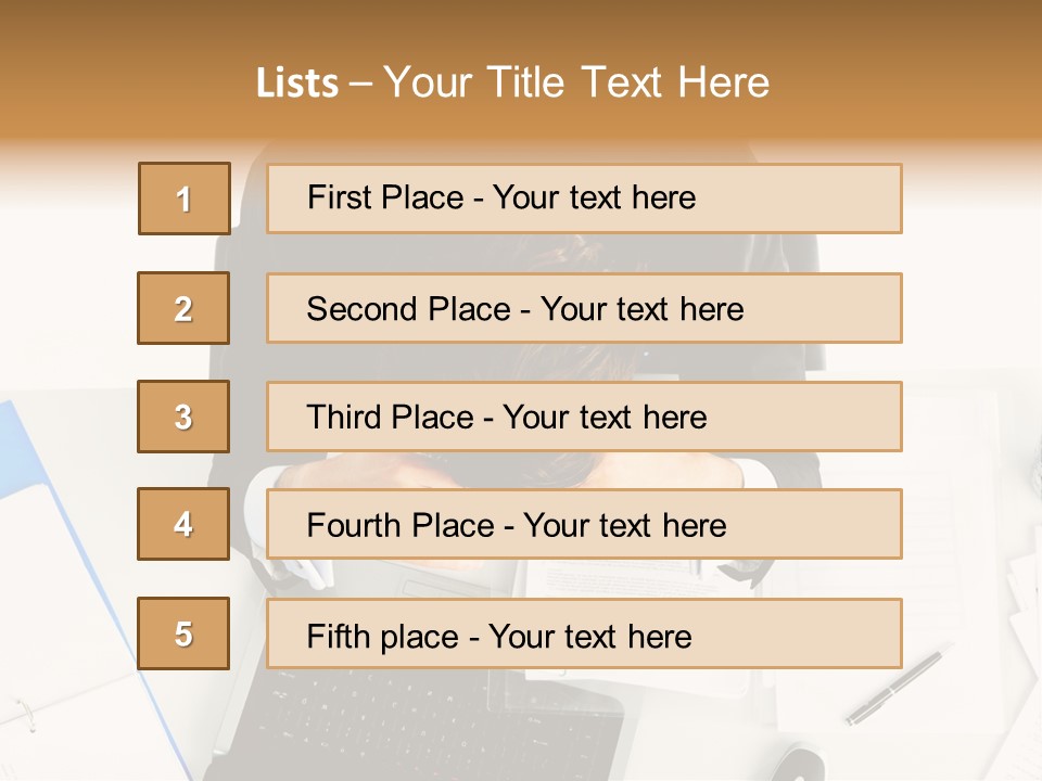 Laptop Caucasian Professional PowerPoint Template