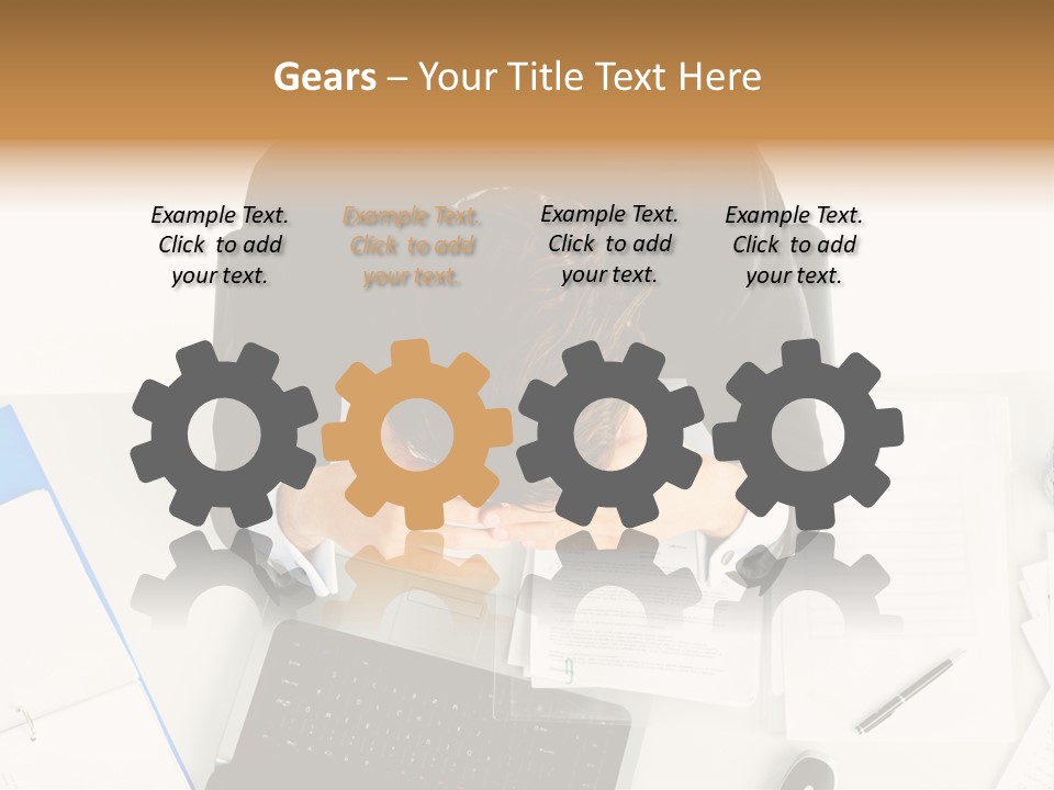 Laptop Caucasian Professional PowerPoint Template