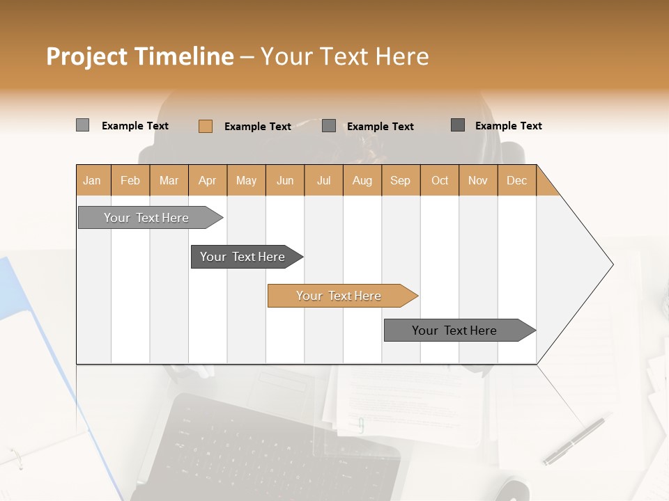 Laptop Caucasian Professional PowerPoint Template