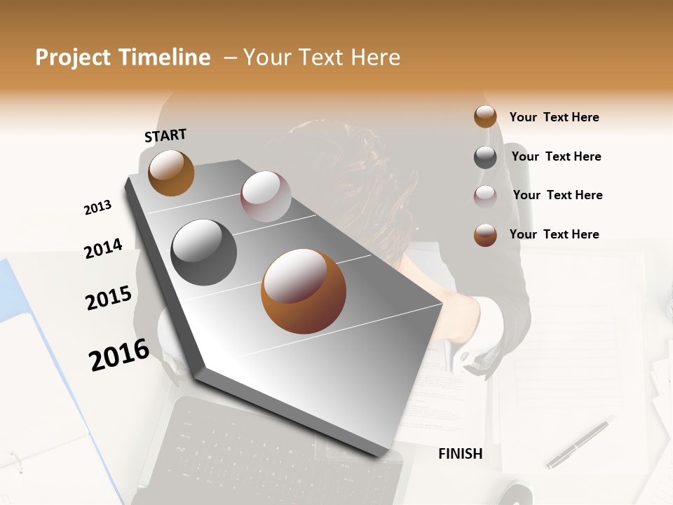 Laptop Caucasian Professional PowerPoint Template