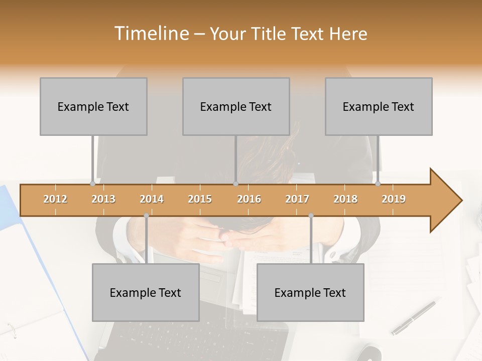 Laptop Caucasian Professional PowerPoint Template