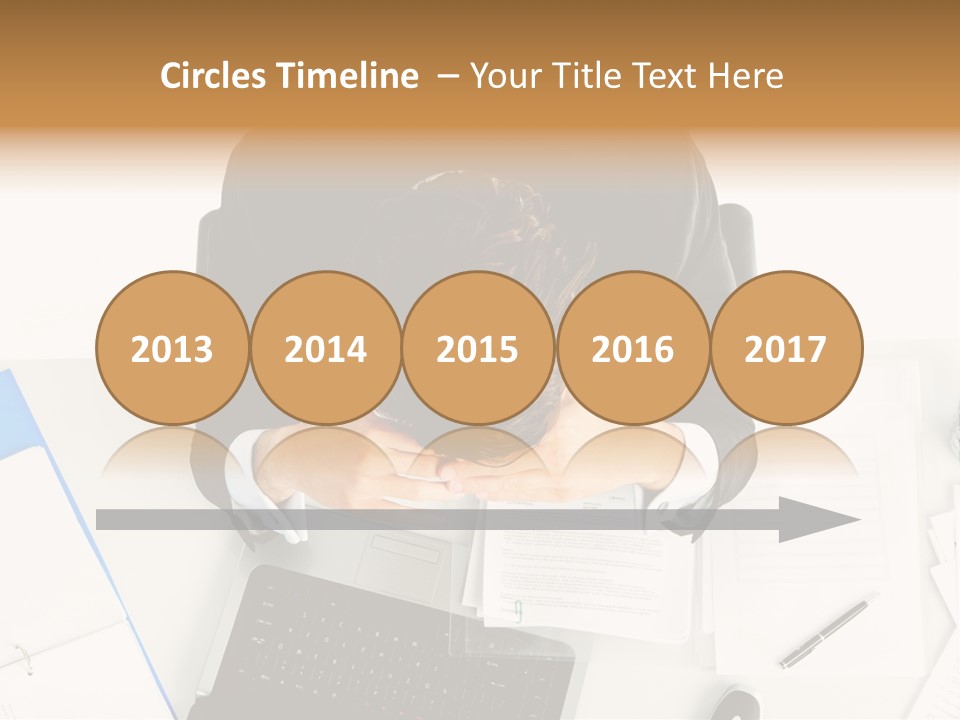 Laptop Caucasian Professional PowerPoint Template