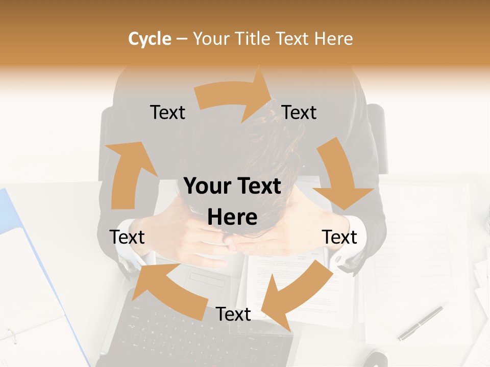 Laptop Caucasian Professional PowerPoint Template