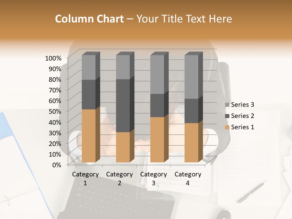 Laptop Caucasian Professional PowerPoint Template