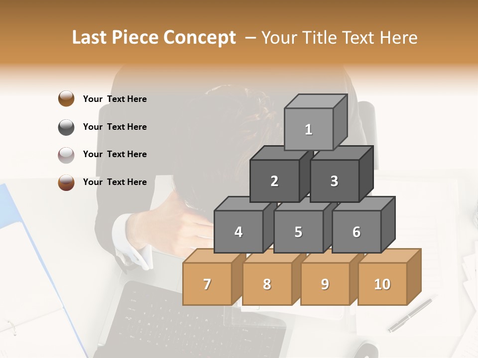 Laptop Caucasian Professional PowerPoint Template
