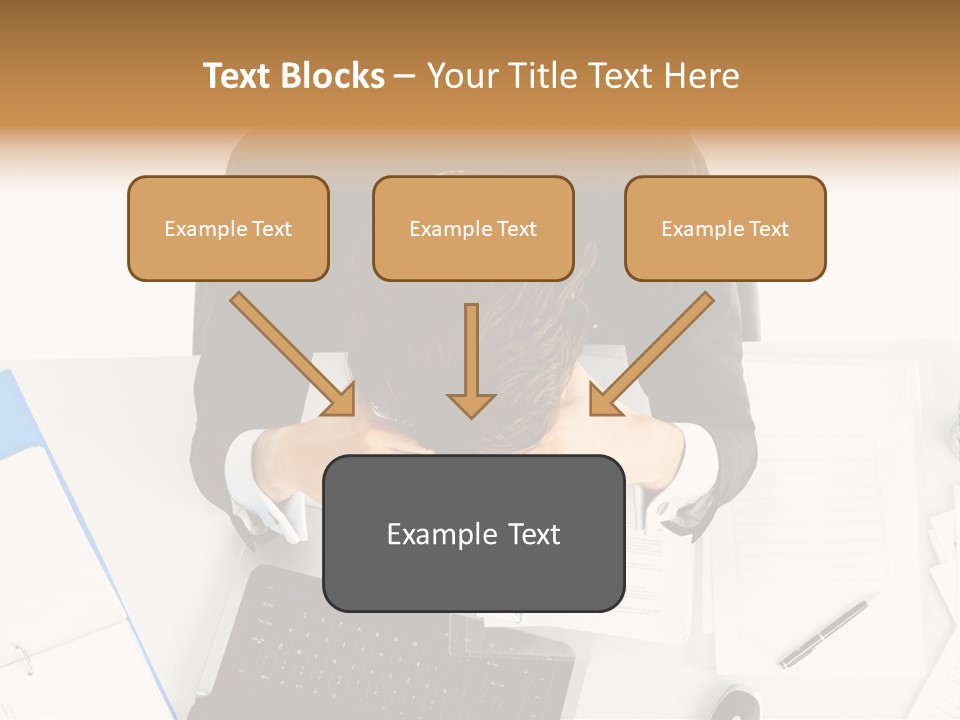 Laptop Caucasian Professional PowerPoint Template