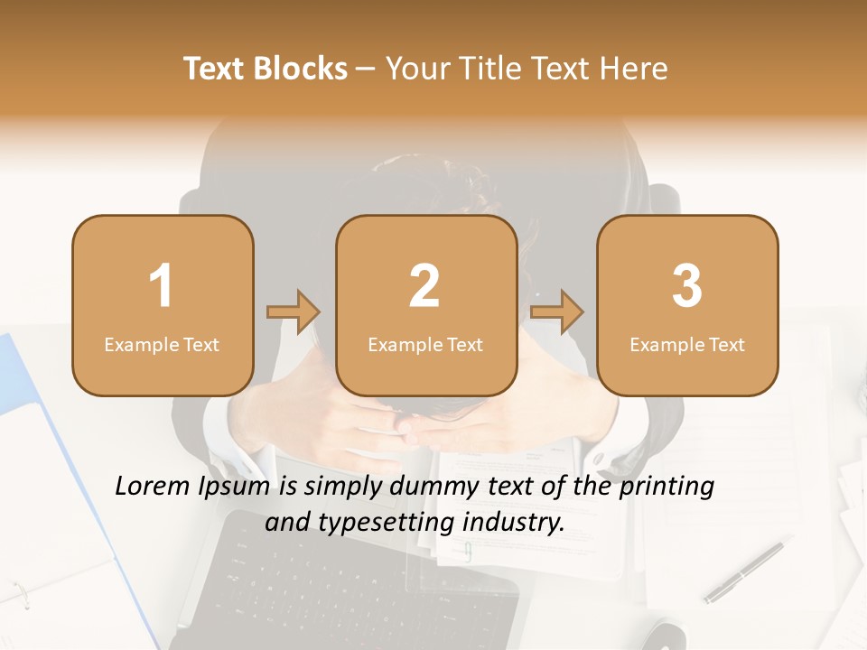 Laptop Caucasian Professional PowerPoint Template