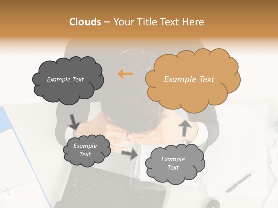 Laptop Caucasian Professional PowerPoint Template