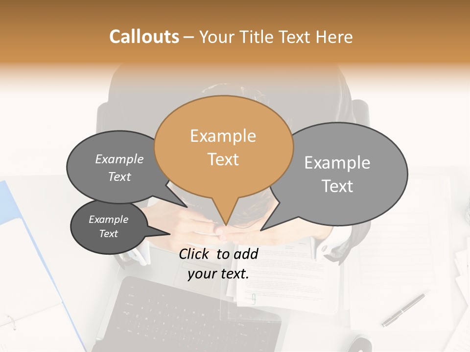 Laptop Caucasian Professional PowerPoint Template