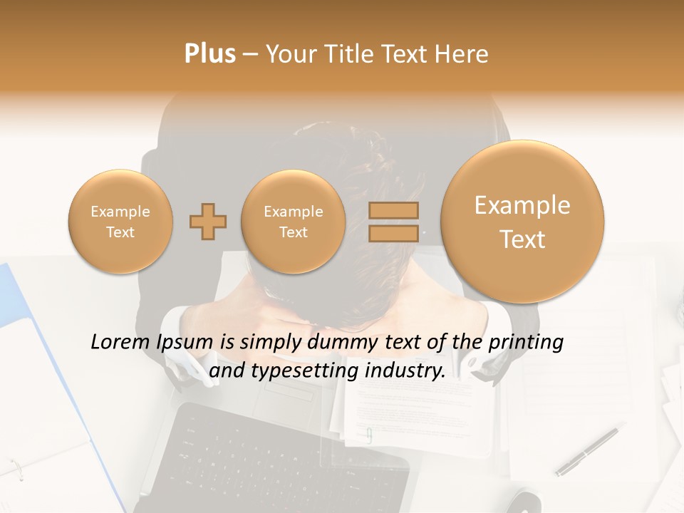 Laptop Caucasian Professional PowerPoint Template