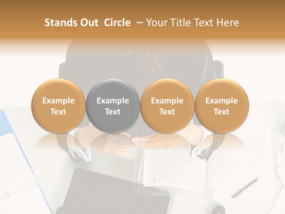 Laptop Caucasian Professional PowerPoint Template