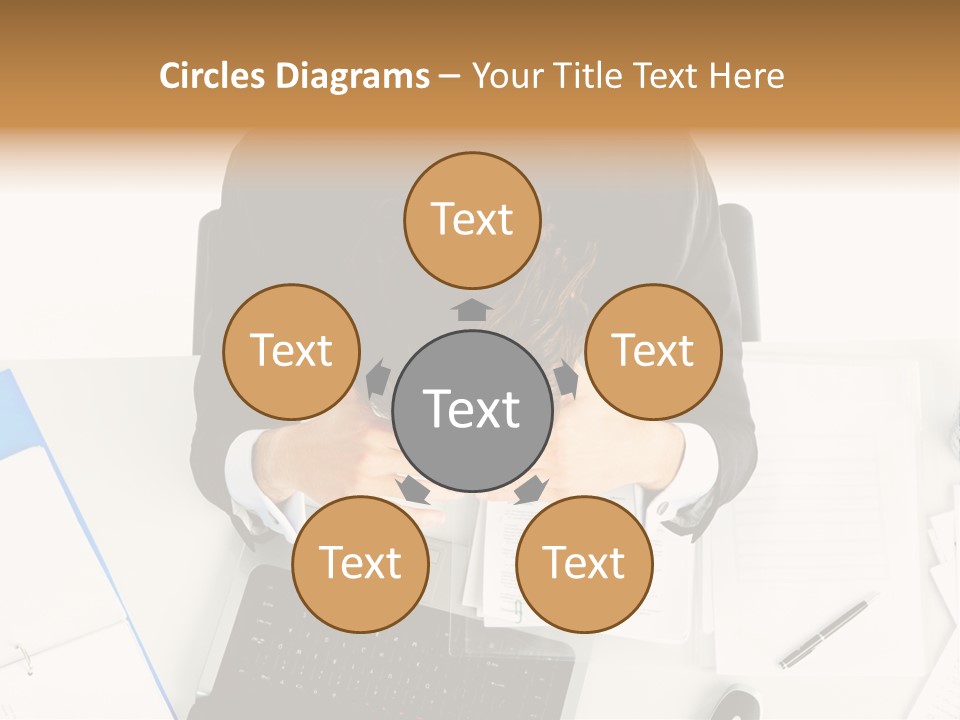 Laptop Caucasian Professional PowerPoint Template