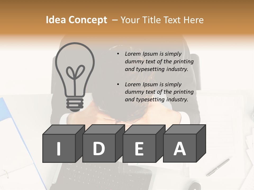 Laptop Caucasian Professional PowerPoint Template