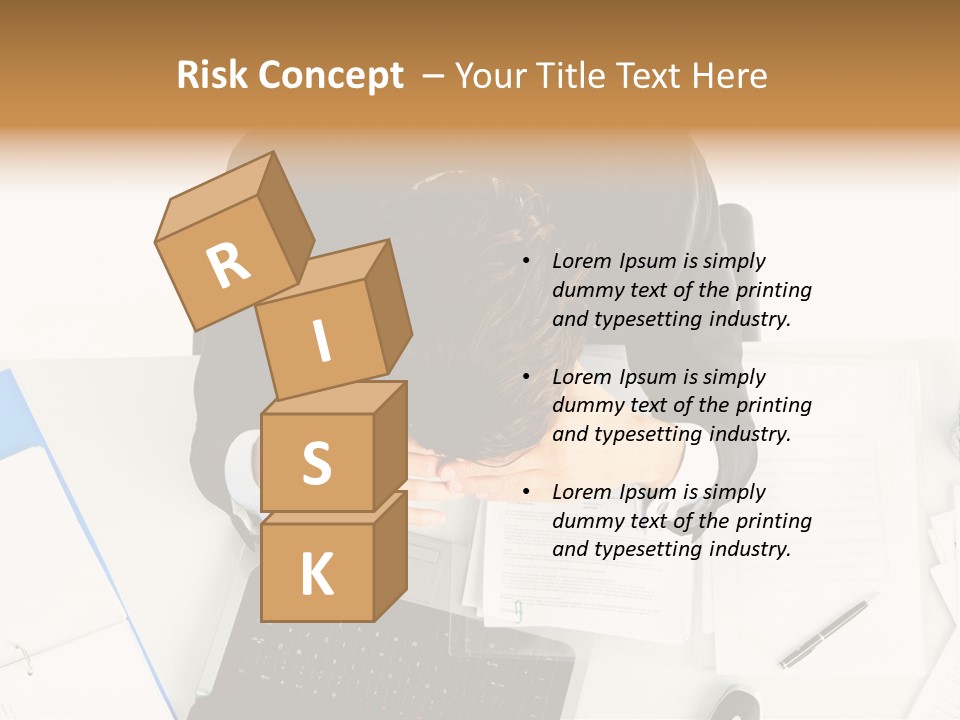 Laptop Caucasian Professional PowerPoint Template