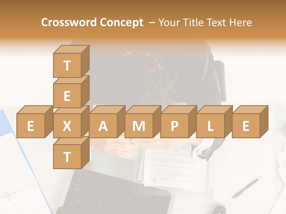 Laptop Caucasian Professional PowerPoint Template