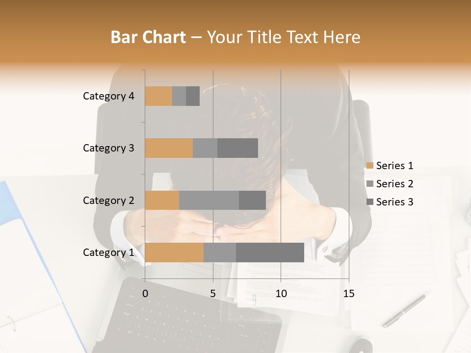 Laptop Caucasian Professional PowerPoint Template