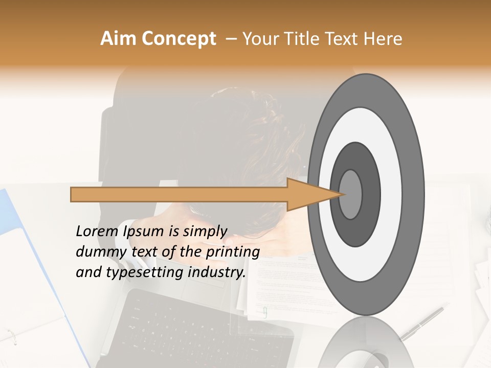 Laptop Caucasian Professional PowerPoint Template