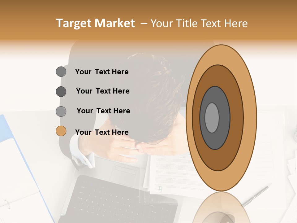 Laptop Caucasian Professional PowerPoint Template