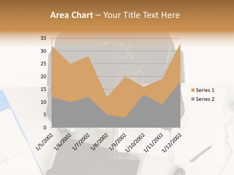 Laptop Caucasian Professional PowerPoint Template