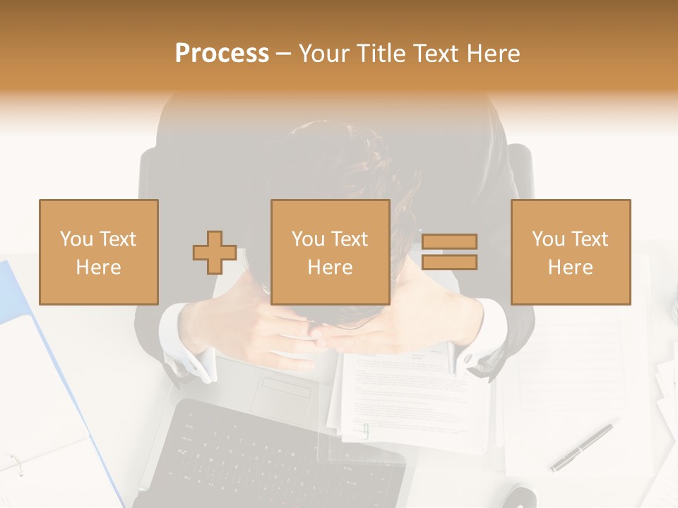 Laptop Caucasian Professional PowerPoint Template