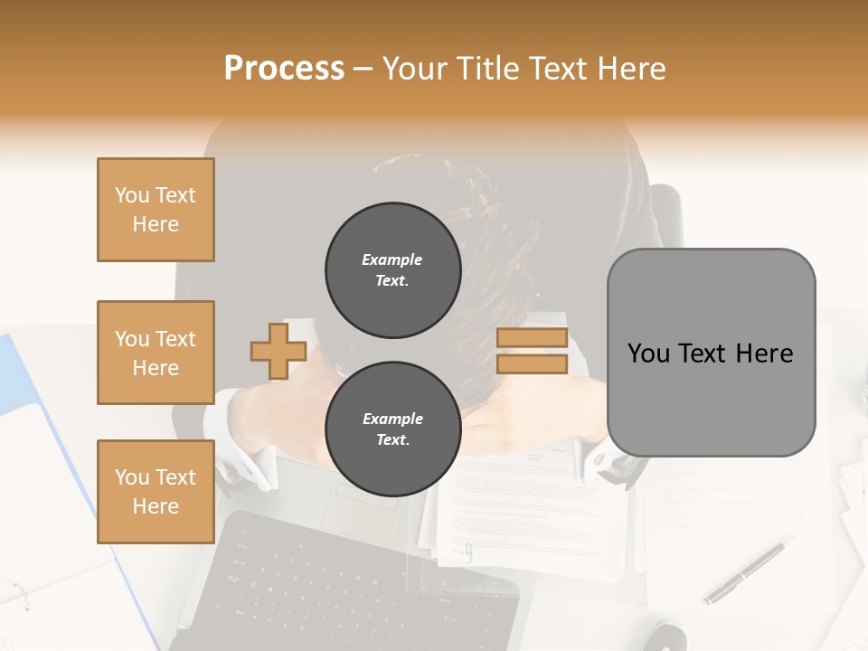 Laptop Caucasian Professional PowerPoint Template