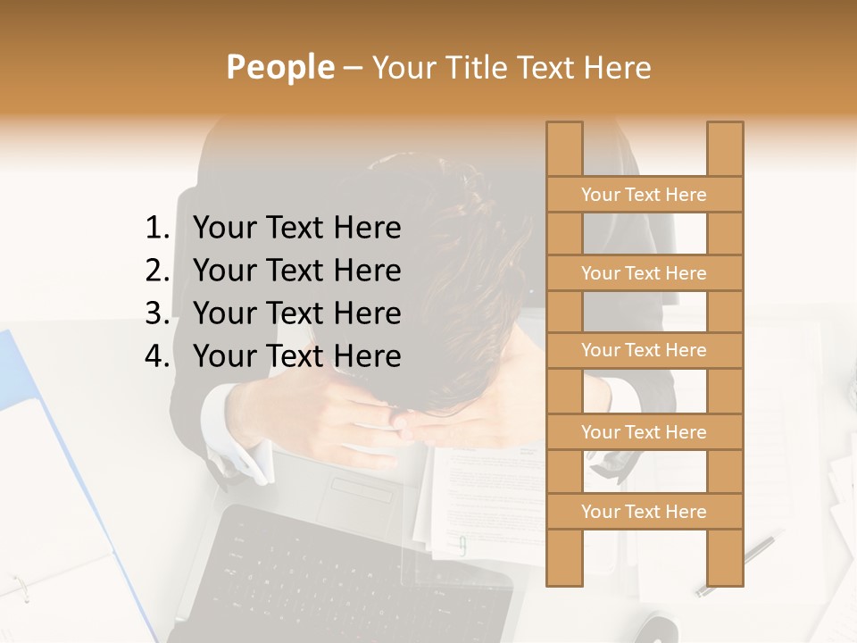 Laptop Caucasian Professional PowerPoint Template