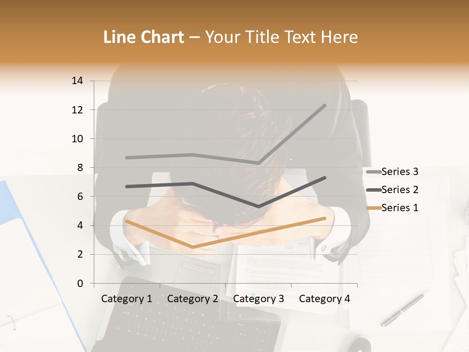 Laptop Caucasian Professional PowerPoint Template