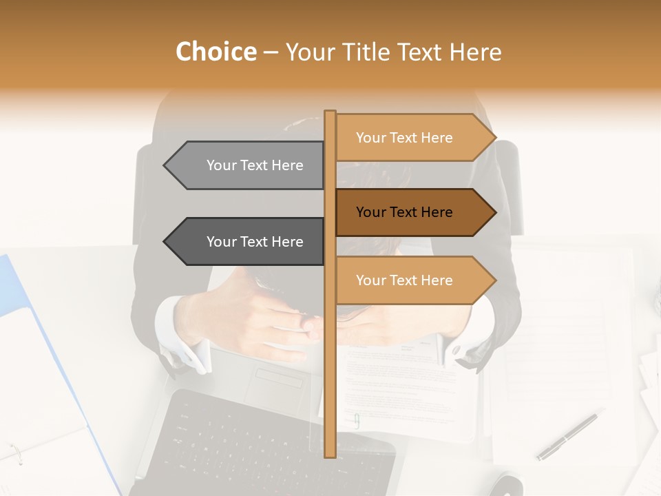 Laptop Caucasian Professional PowerPoint Template