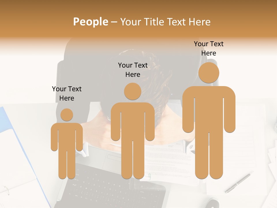 Laptop Caucasian Professional PowerPoint Template