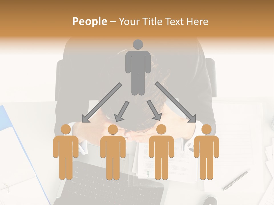 Laptop Caucasian Professional PowerPoint Template