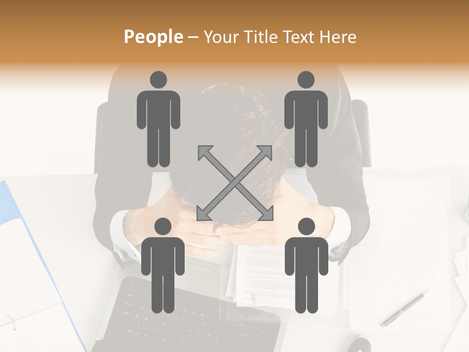 Laptop Caucasian Professional PowerPoint Template