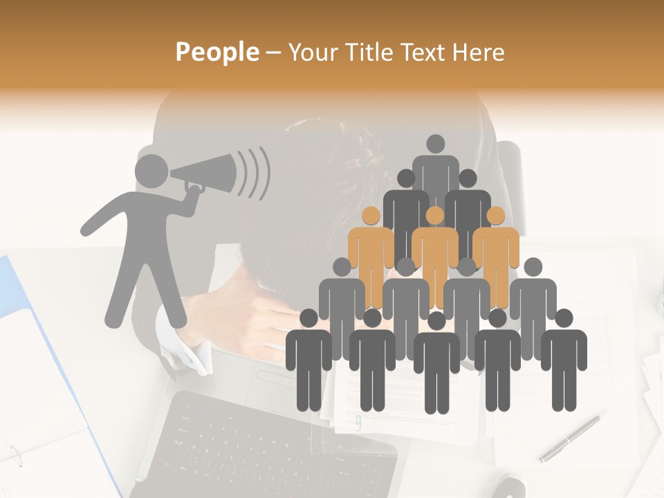 Laptop Caucasian Professional PowerPoint Template