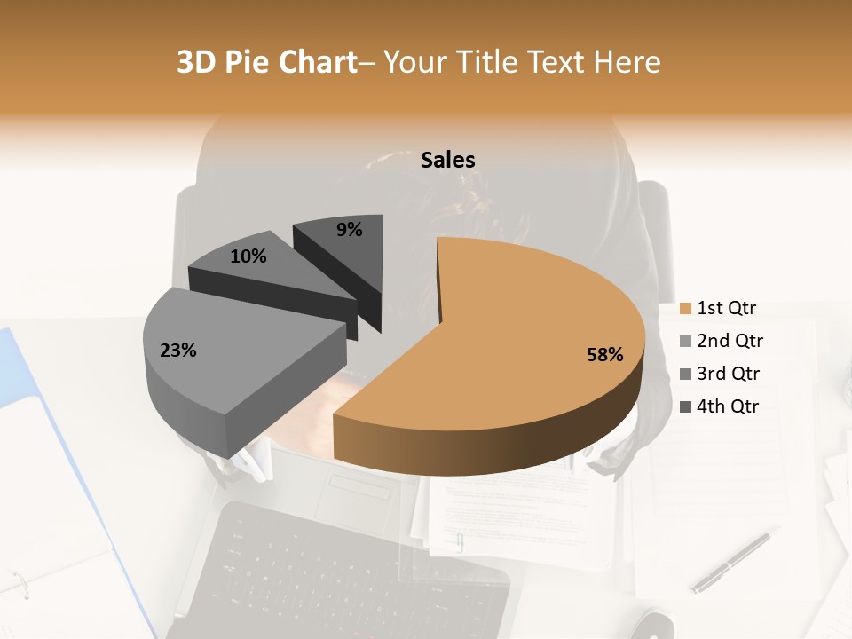 Laptop Caucasian Professional PowerPoint Template