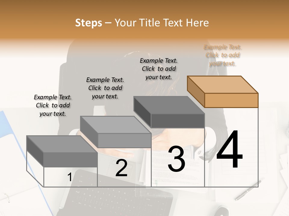 Laptop Caucasian Professional PowerPoint Template