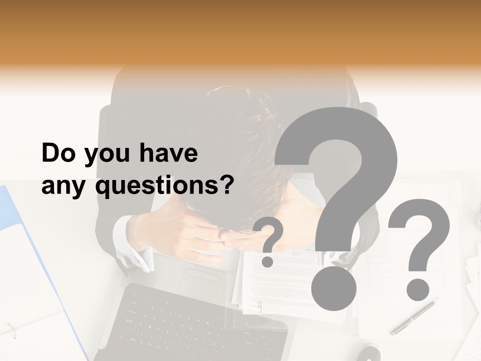 Laptop Caucasian Professional PowerPoint Template