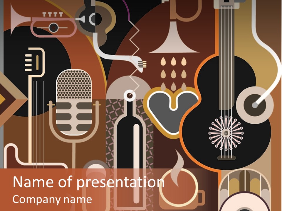 Music Festival Illustration Music Instruments PowerPoint Template
