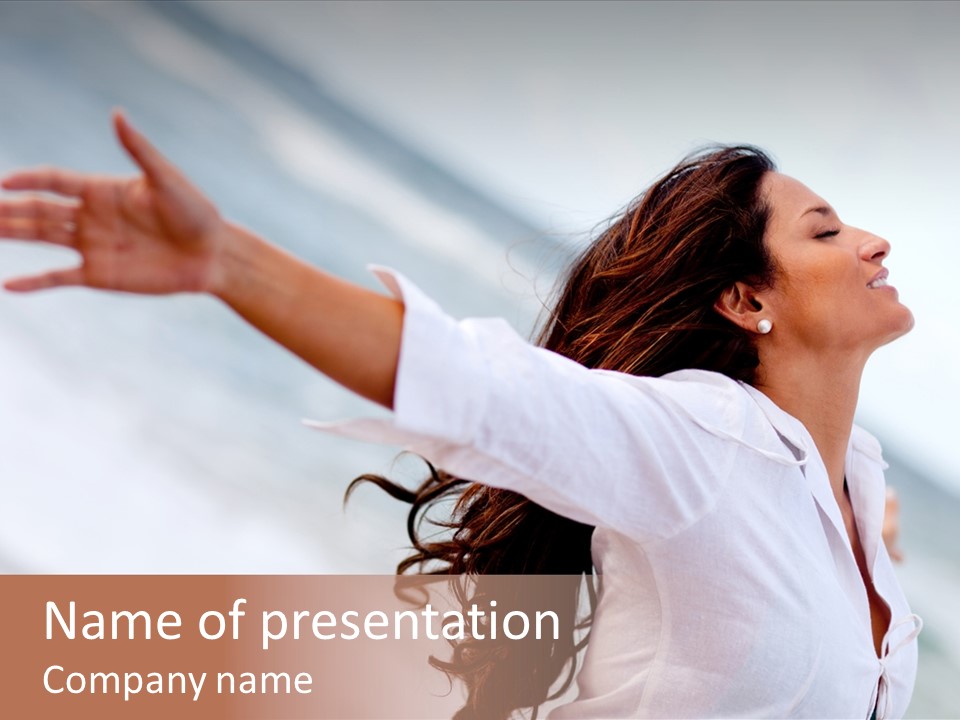 Nature Woman Beach PowerPoint Template