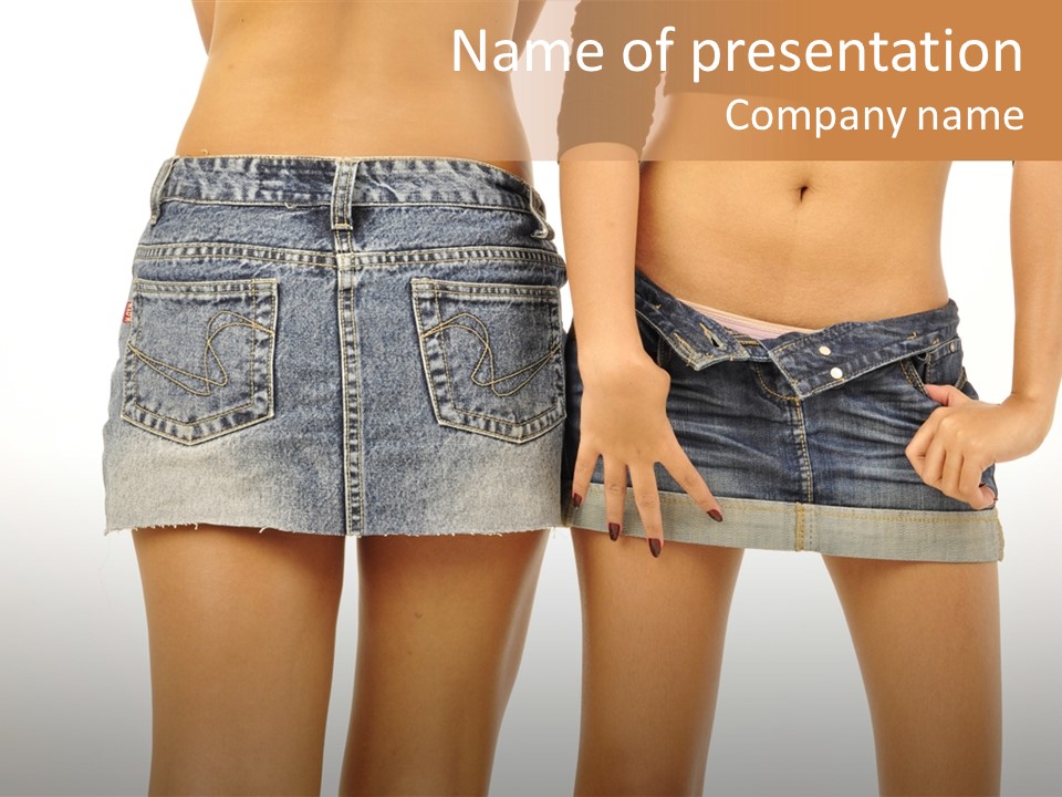 Mini Skirt Girls Skirt PowerPoint Template