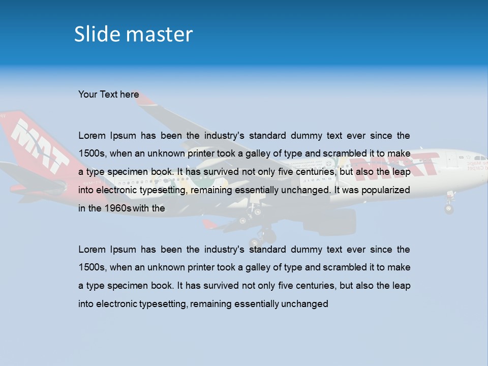 Aircraft Airbus Photography PowerPoint Template