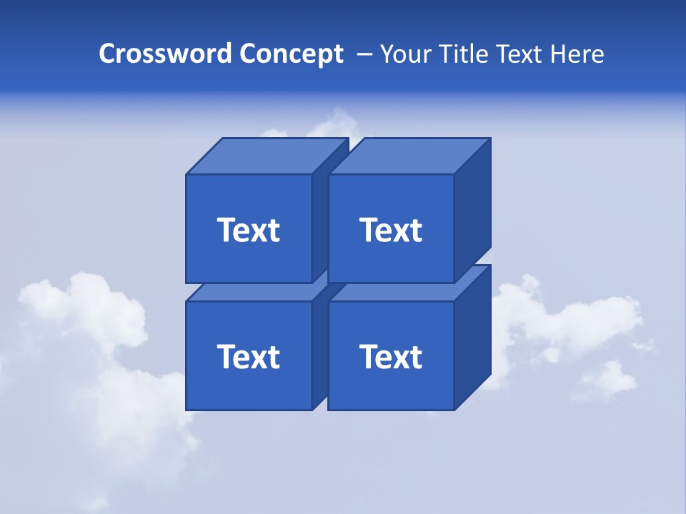 A Blue Sky With Clouds In The Shape Of A House PowerPoint Template