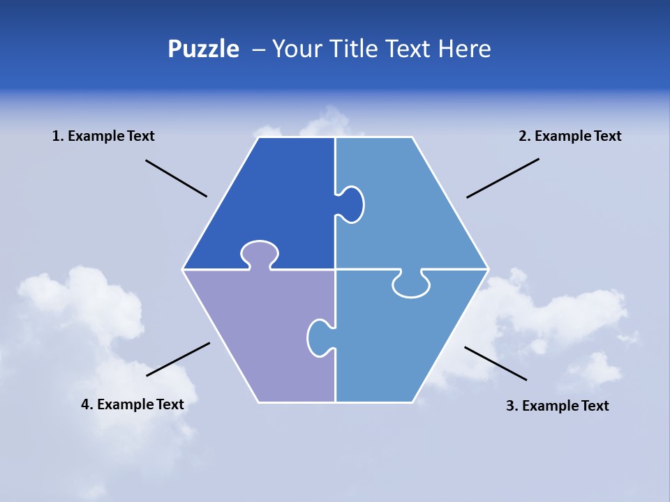A Blue Sky With Clouds In The Shape Of A House PowerPoint Template