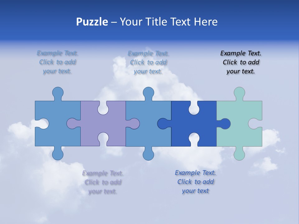 A Blue Sky With Clouds In The Shape Of A House PowerPoint Template