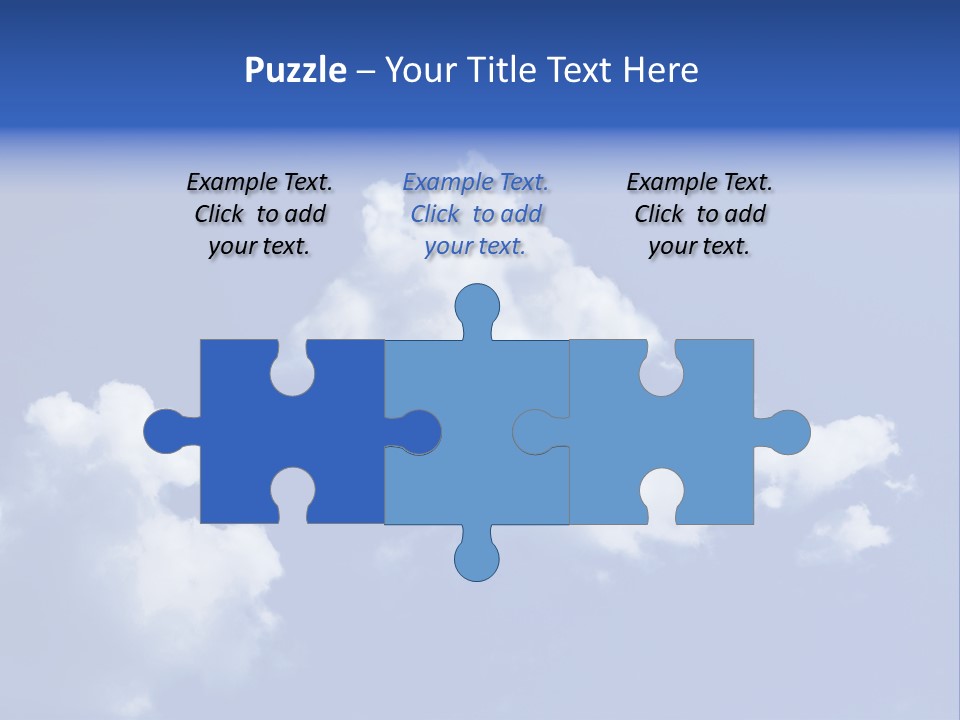 A Blue Sky With Clouds In The Shape Of A House PowerPoint Template