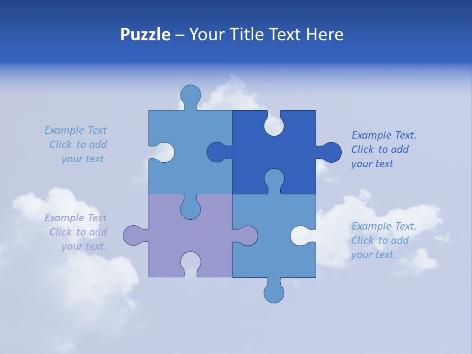 A Blue Sky With Clouds In The Shape Of A House PowerPoint Template