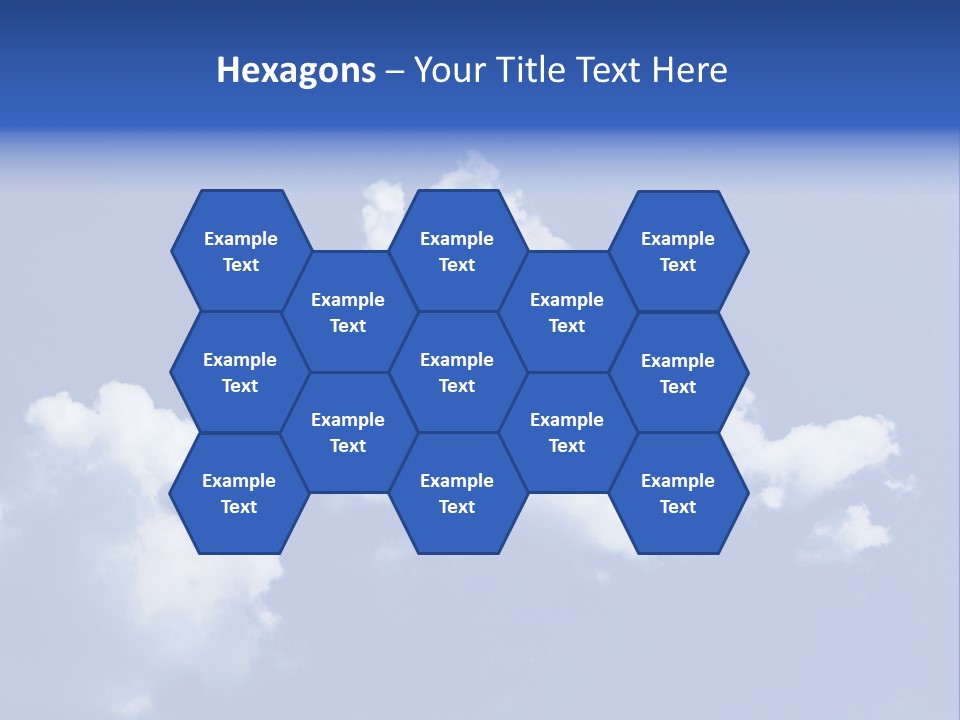 A Blue Sky With Clouds In The Shape Of A House PowerPoint Template