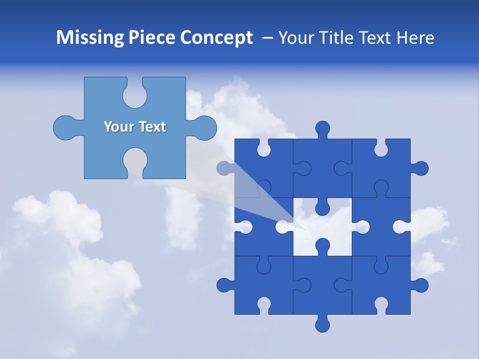 A Blue Sky With Clouds In The Shape Of A House PowerPoint Template