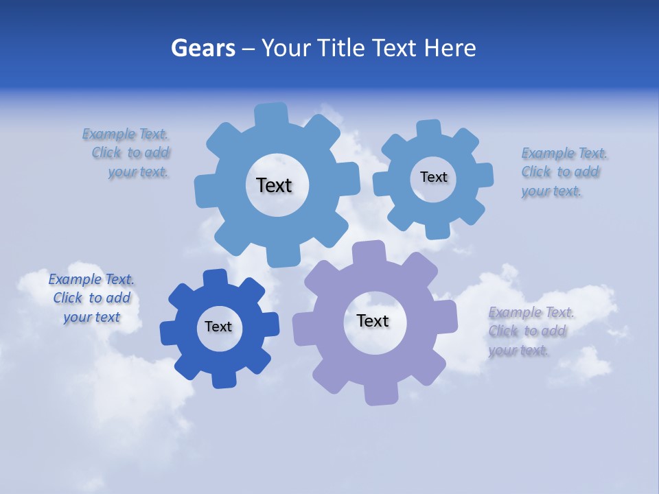 A Blue Sky With Clouds In The Shape Of A House PowerPoint Template