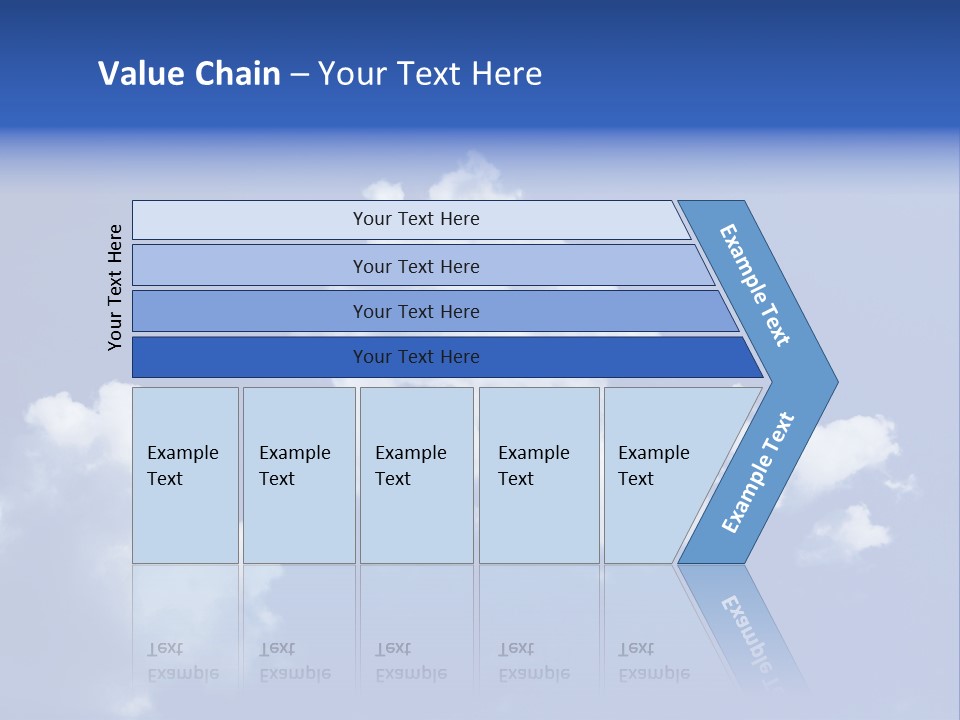 A Blue Sky With Clouds In The Shape Of A House PowerPoint Template